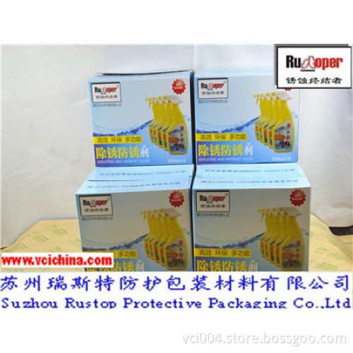 Derusting and antirust liquid for casting machine